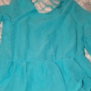 Girls teal dressy top